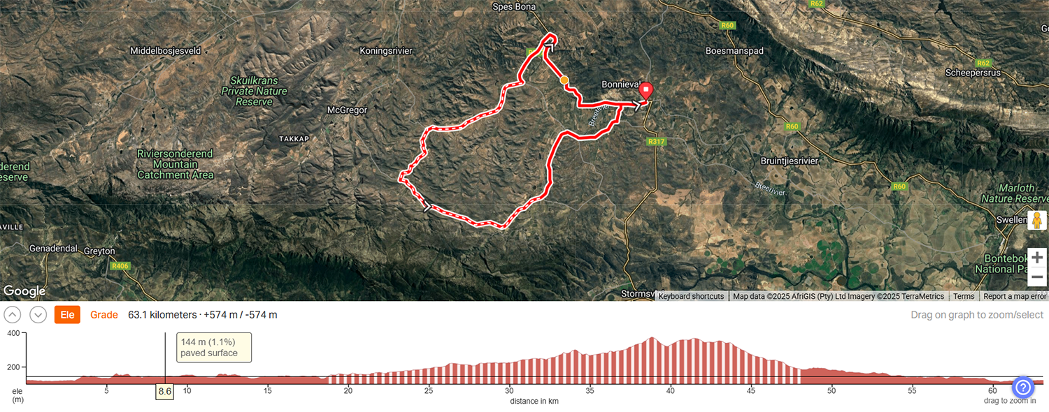 Bonnievale unbound 63km